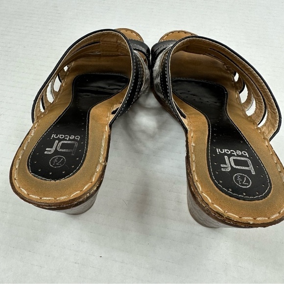 BF Betani Lightweight Black Strappy Block Heel Mules Sandals, 7.5 - Picture 5 of 13